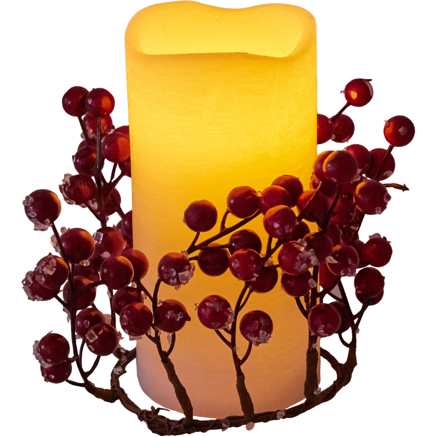 LED Candle Berry Ring - Red Image 4