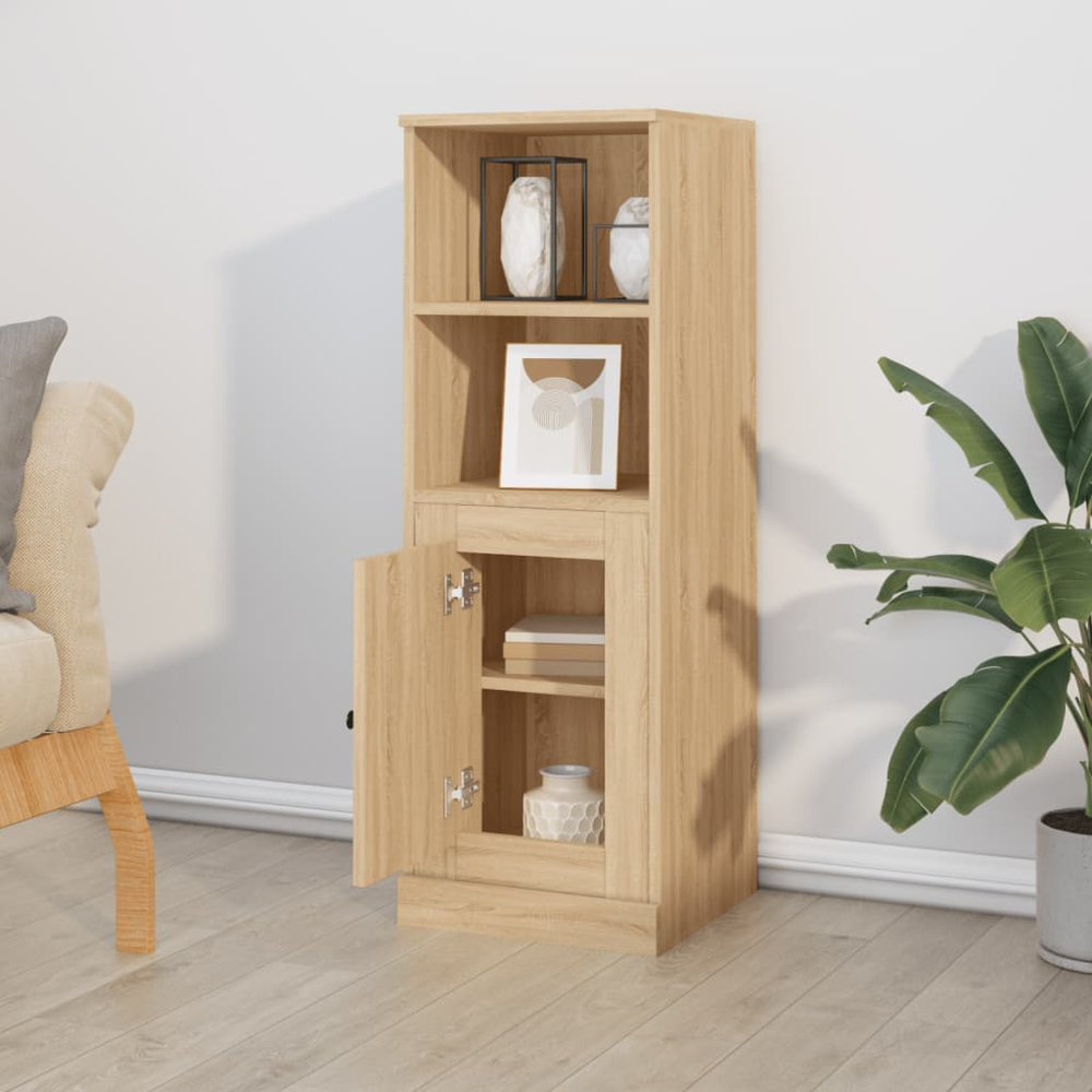vidaXL Single Door 2 Shelf Sonoma Oak Highboard Image 8