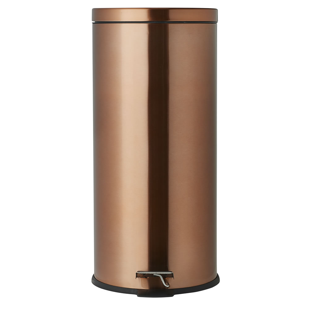 Wilko 30L Copper Effect Pedal Bin Wilko