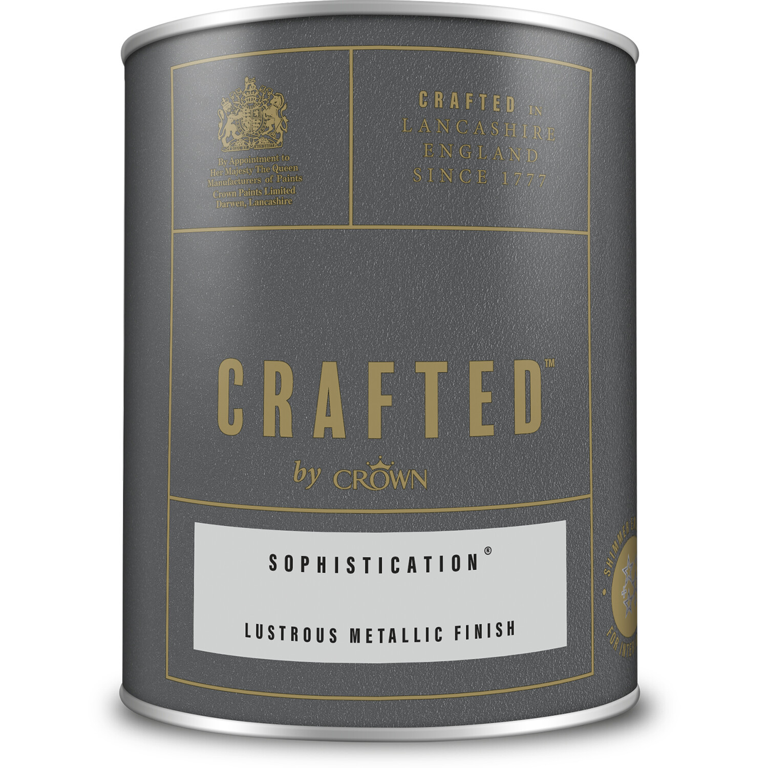 Crown Crafted Walls Wood and Metal Sophistication Lustrous Metallic Shimmer Emulsion Paint 1.25L Image 2