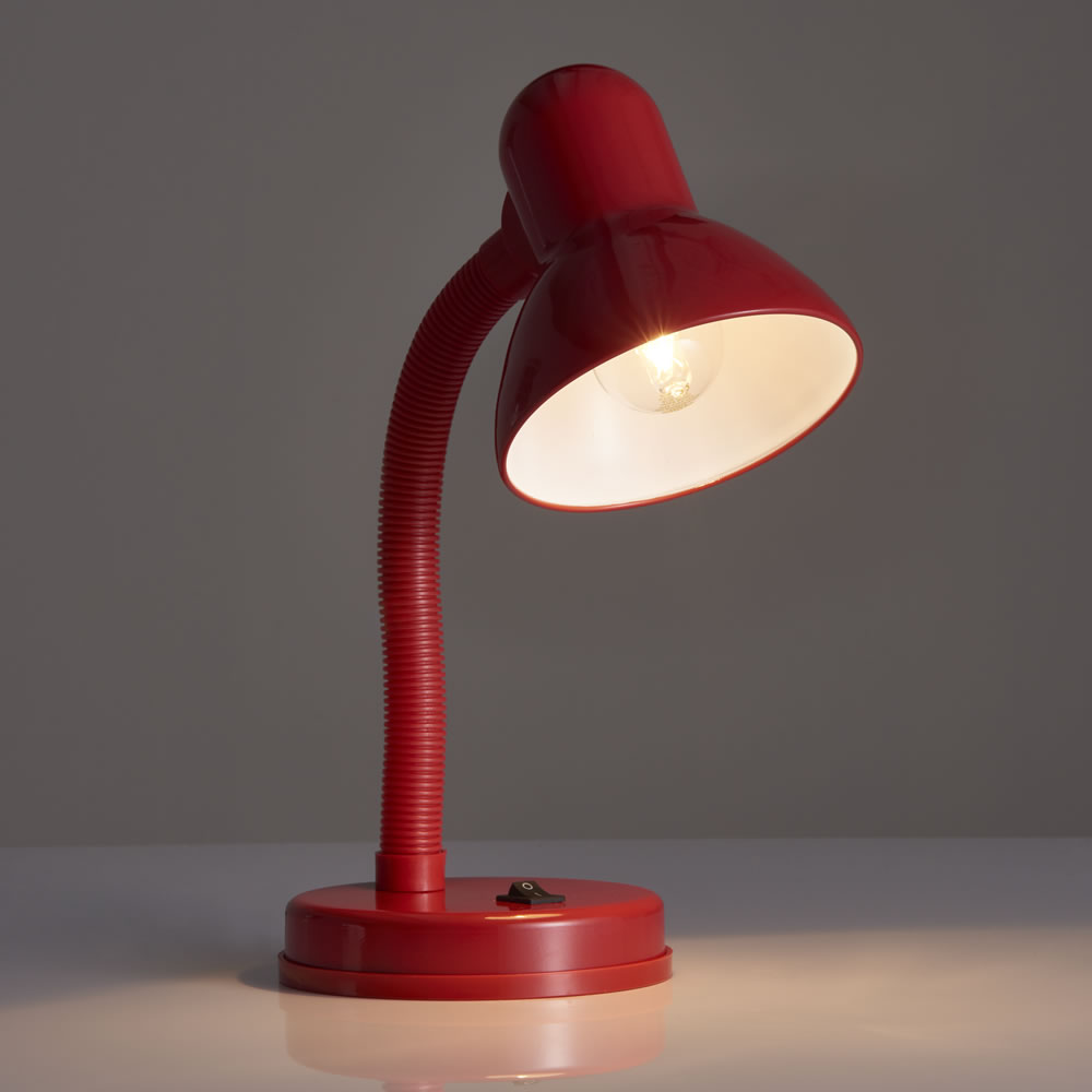 Wilko Red Desk Lamp Image 2
