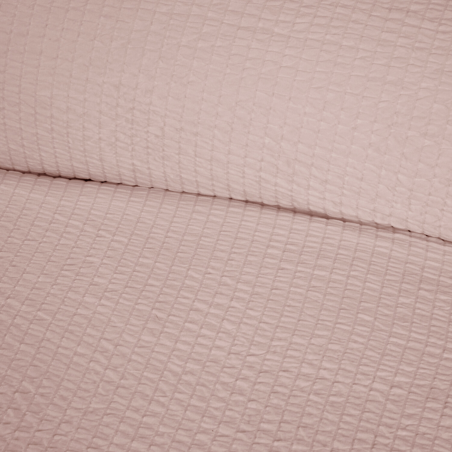 Seersucker Washable Duvet Set Blush Single Image 2