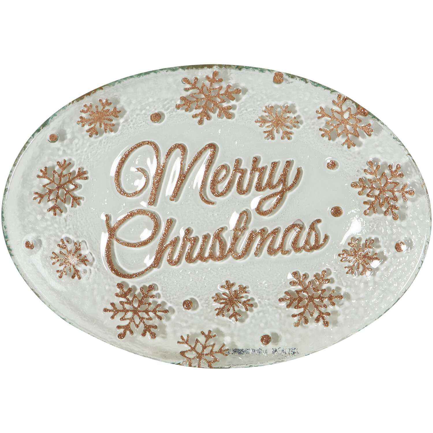 Merry Christmas Glitter Trinket Dish - Clear Image 1
