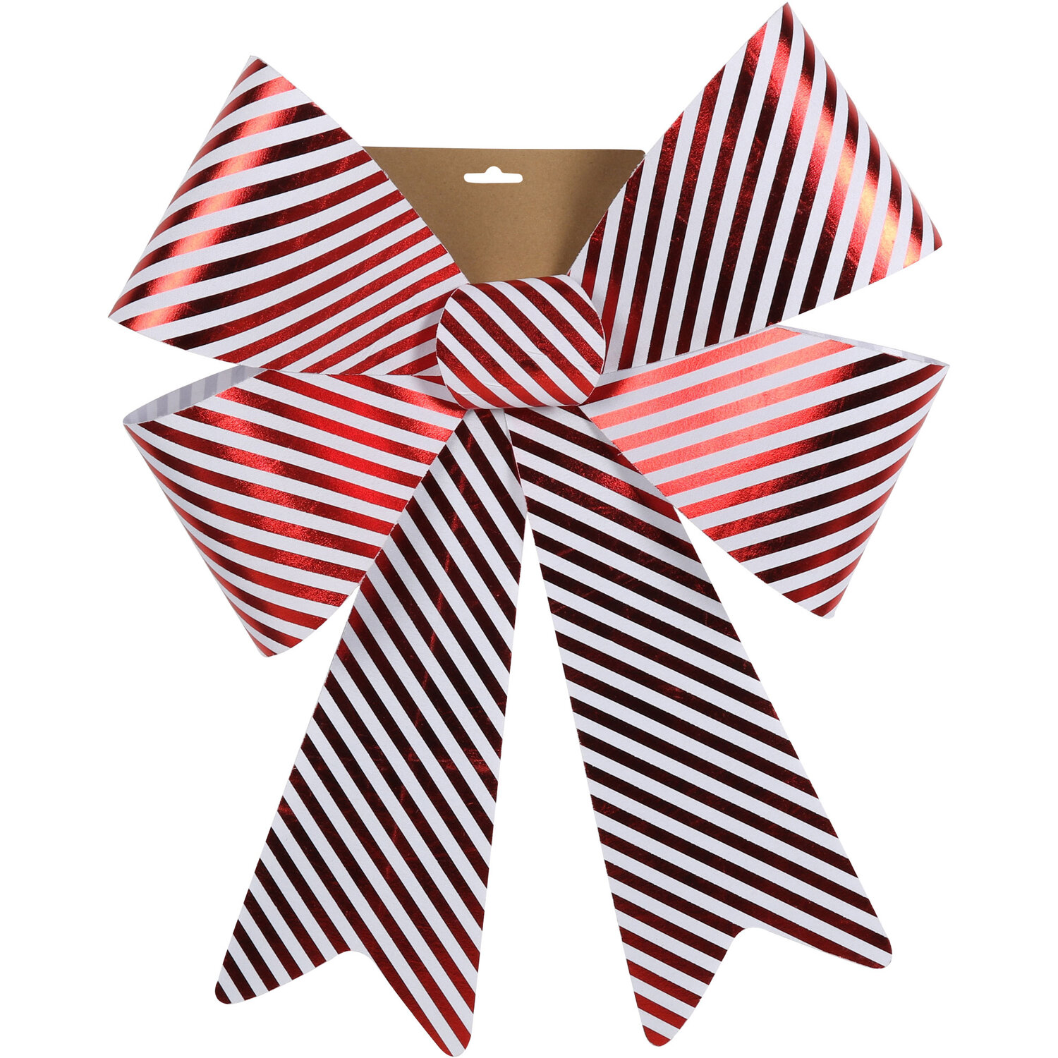 Large Red Striped Bow - Red / 66cm Image 1