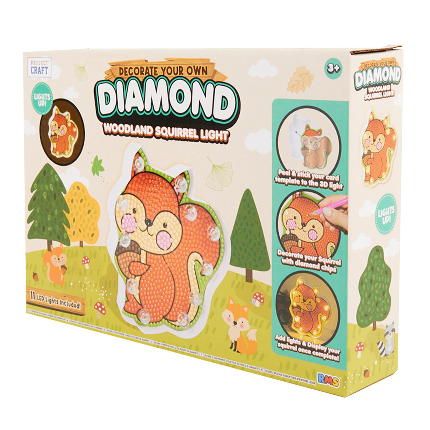 Design Your Own Light Up Diamond Woodland Animal Kit - Multicolour Image 2