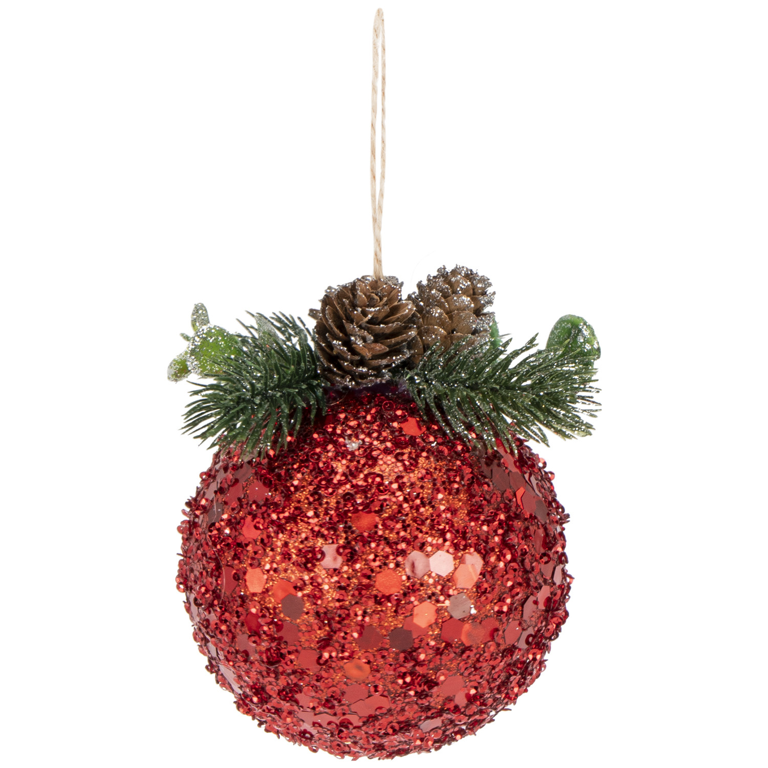 Red Glitter Baubles with Floristry 4 Pack Image 2