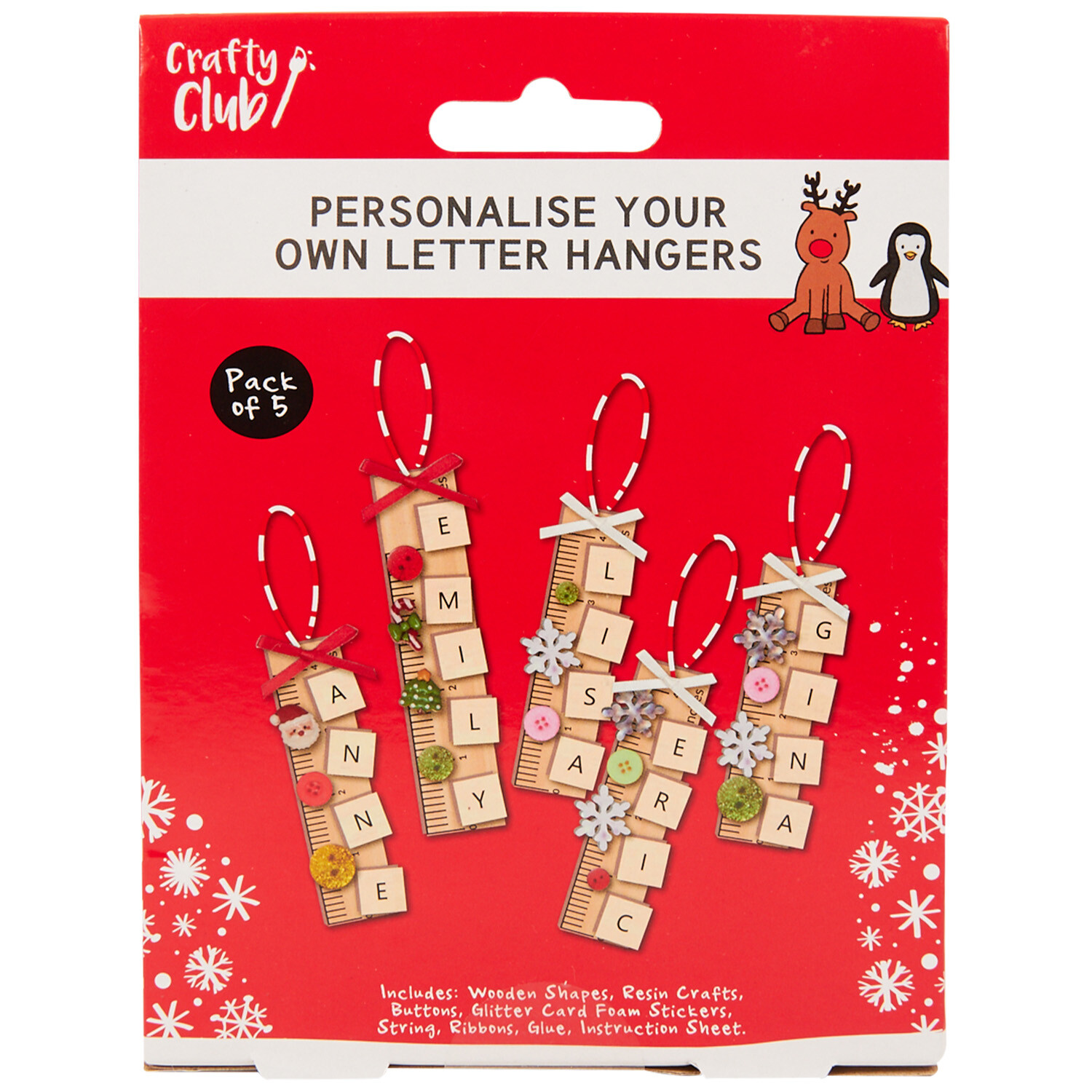 Personalise Your Own Letter Hangers Set - Wood and Red Image 4