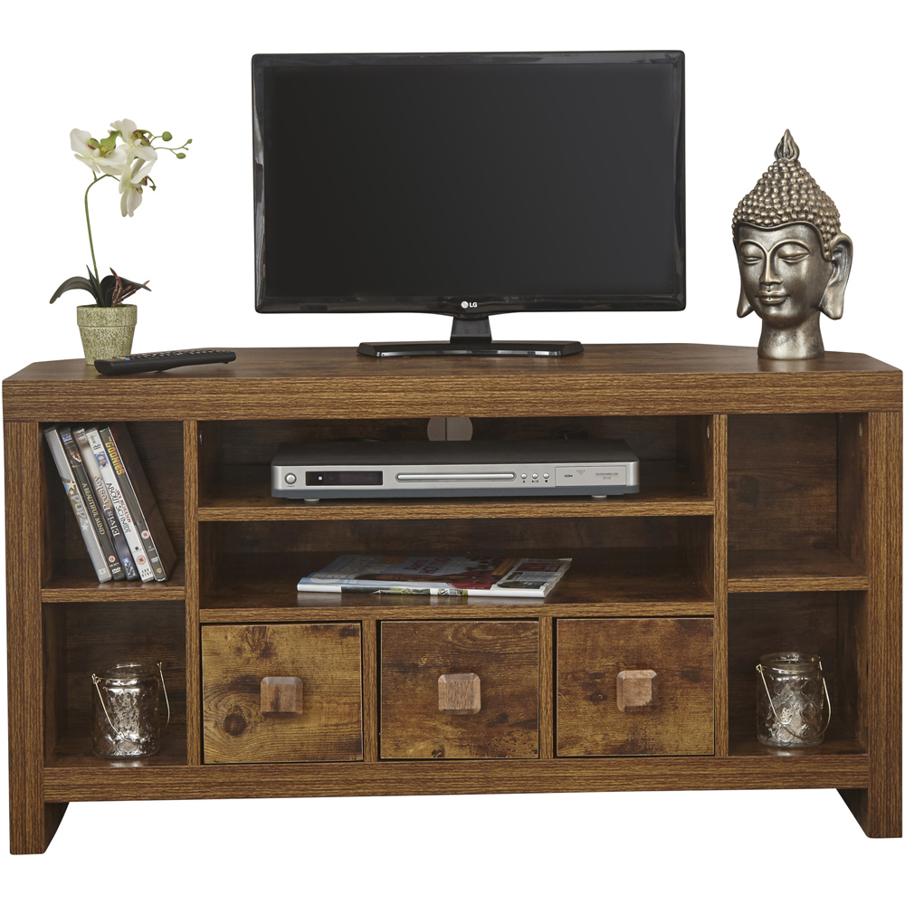 GFW Jakarta 3 Drawer 6 Shelf Mango Yellow Corner TV Unit Image 2