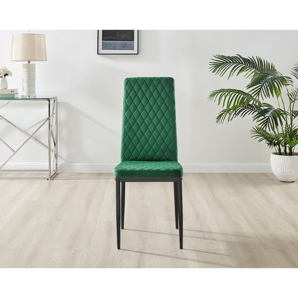 Furniturebox Copeland Valera Marble Effect 4 Seater Dining Set White Green and Black Image 6