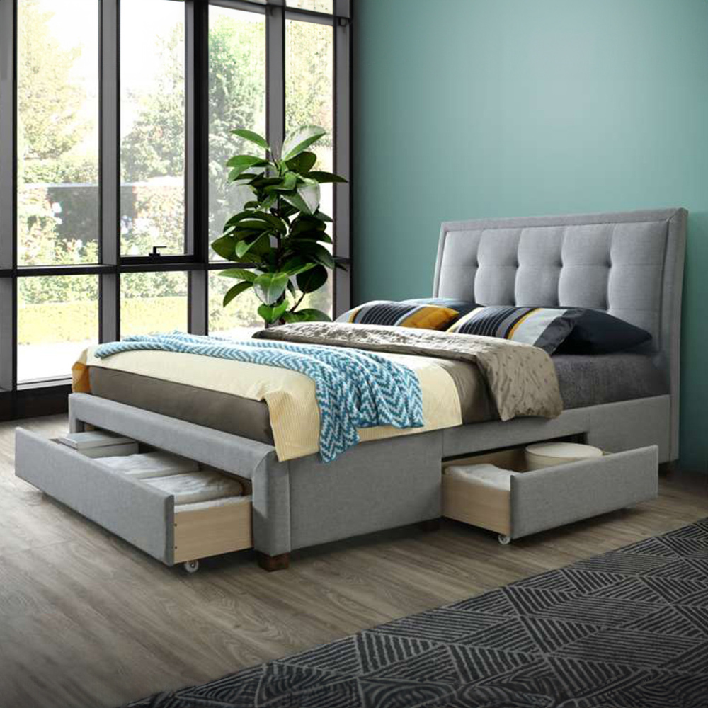 Shelby King Size Grey Bed Frame Image 1