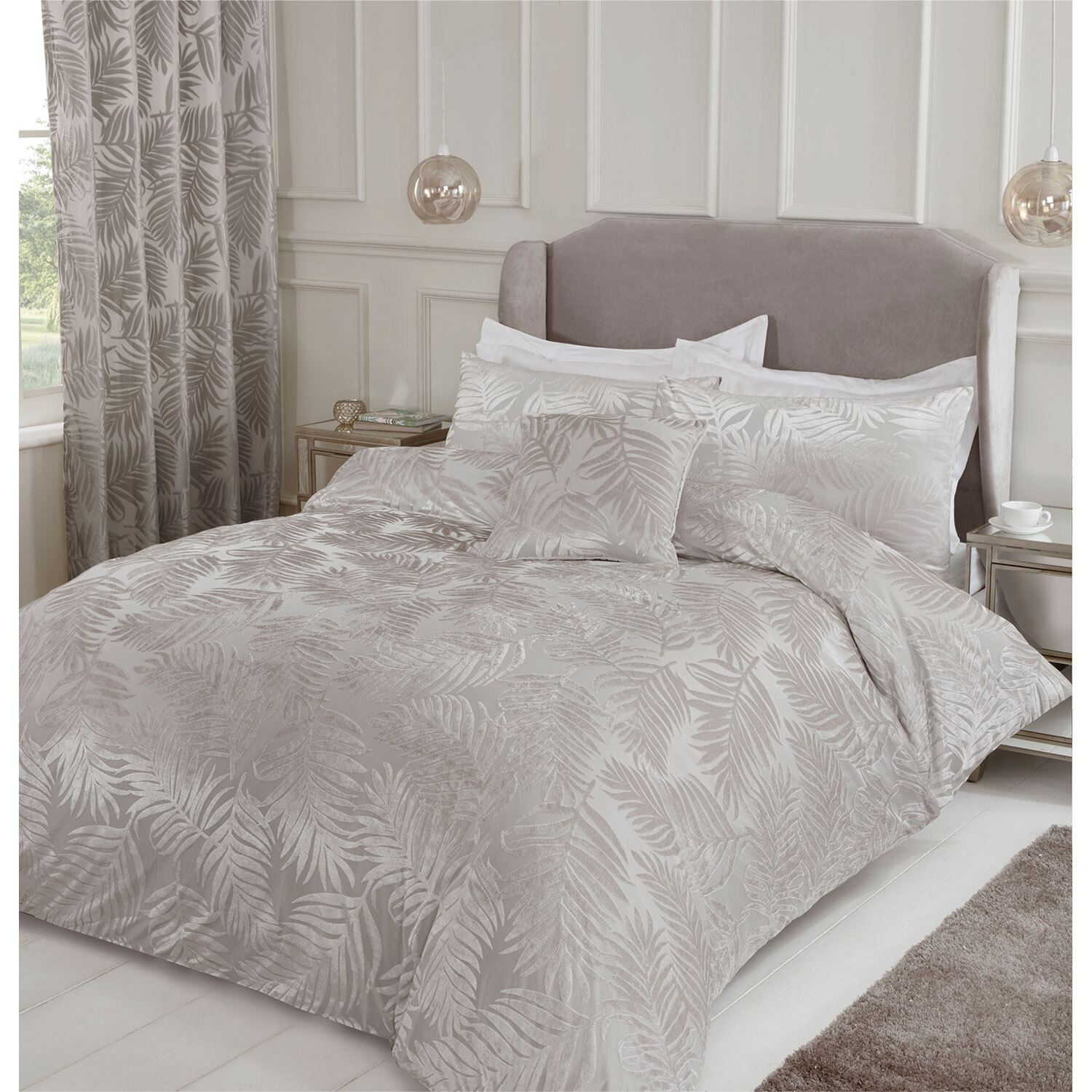 Divante Yasmin Double Ivory Duvet Cover and Pillowcase Set Image 2