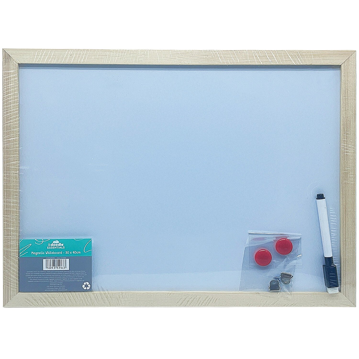 i-doodle Essentials Magnetic Whiteboard - White Image