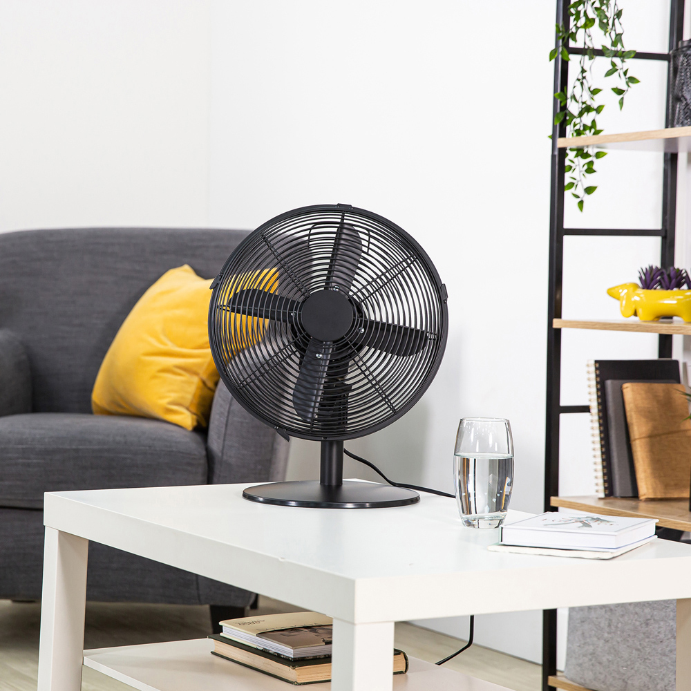 Zanussi Matt Black Metal Desk Fan 12 inch Image 8