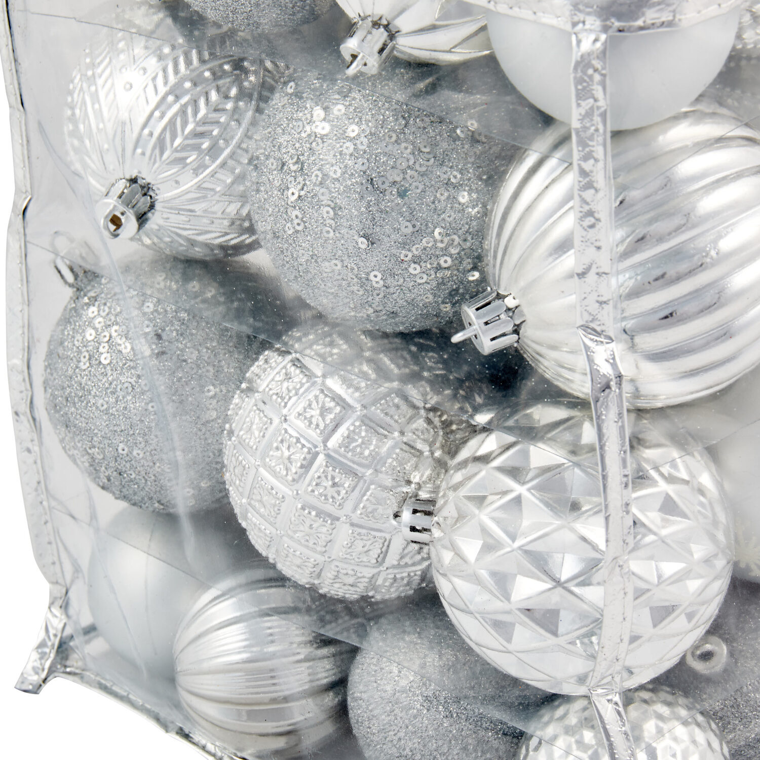 Pack of 50 Angel Whispers Bauble Pack - Silver Image 2