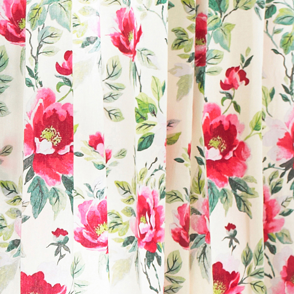 furn. Peony Fuchsia Floral Pencil Pleat Curtain 168 x 229cm Image 4
