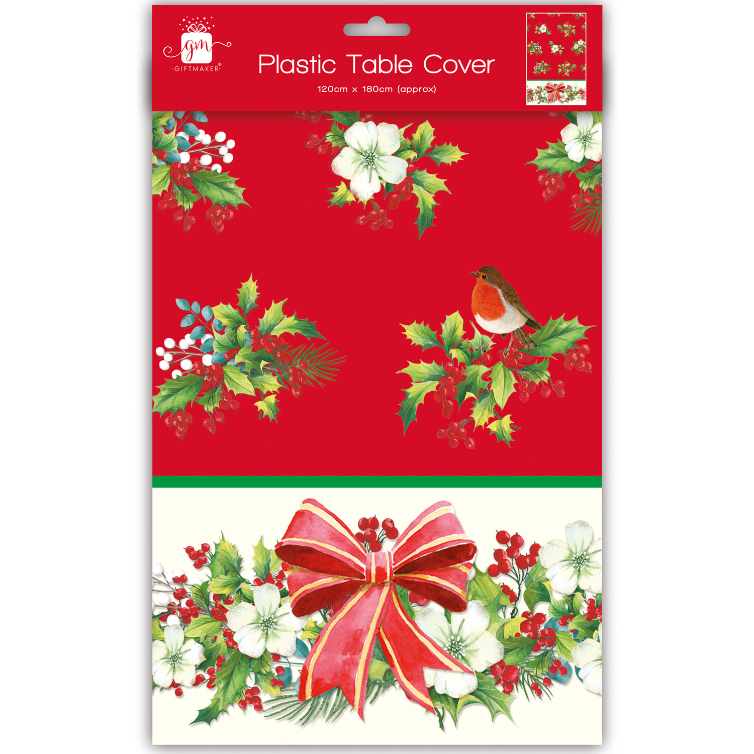 Giftmaker Red Bow Plastic Tablecloth Image
