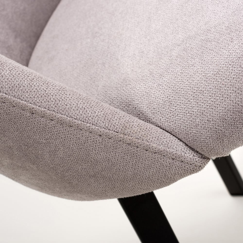 Linden Set of 2 Light Grey Linen Effect Dining Chair Image 4