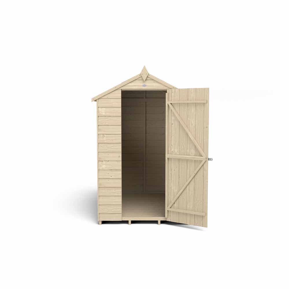 Forest Garden 6 x 4ft Overlap Pressure Treated Apex Shed with Window Image 6