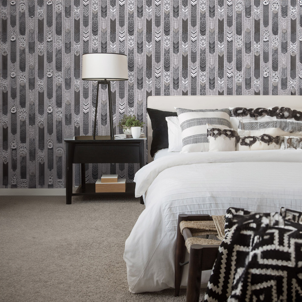 Galerie Global Fusion Boho Chic Style Monochrome Wallpaper Image 2