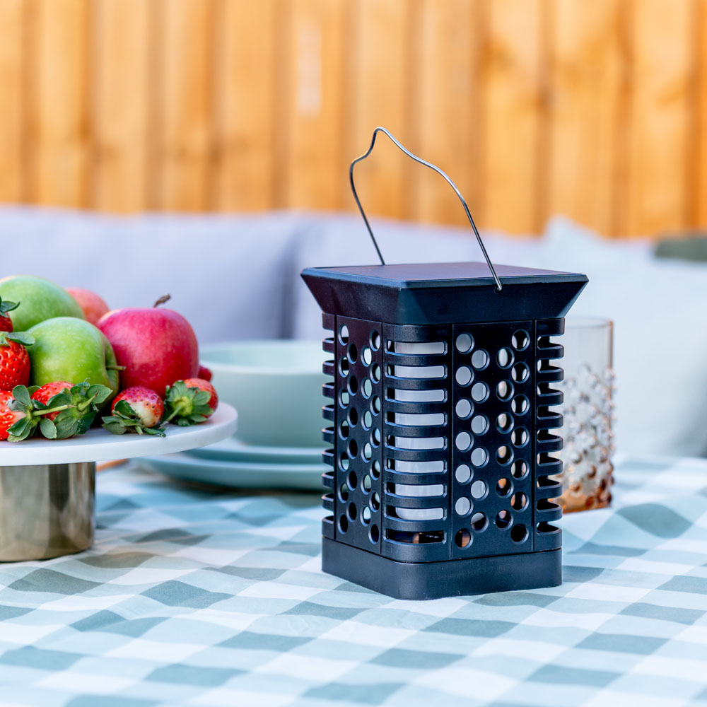 ValueLights Black Solar Outdoor Lantern Stake Light Image 4