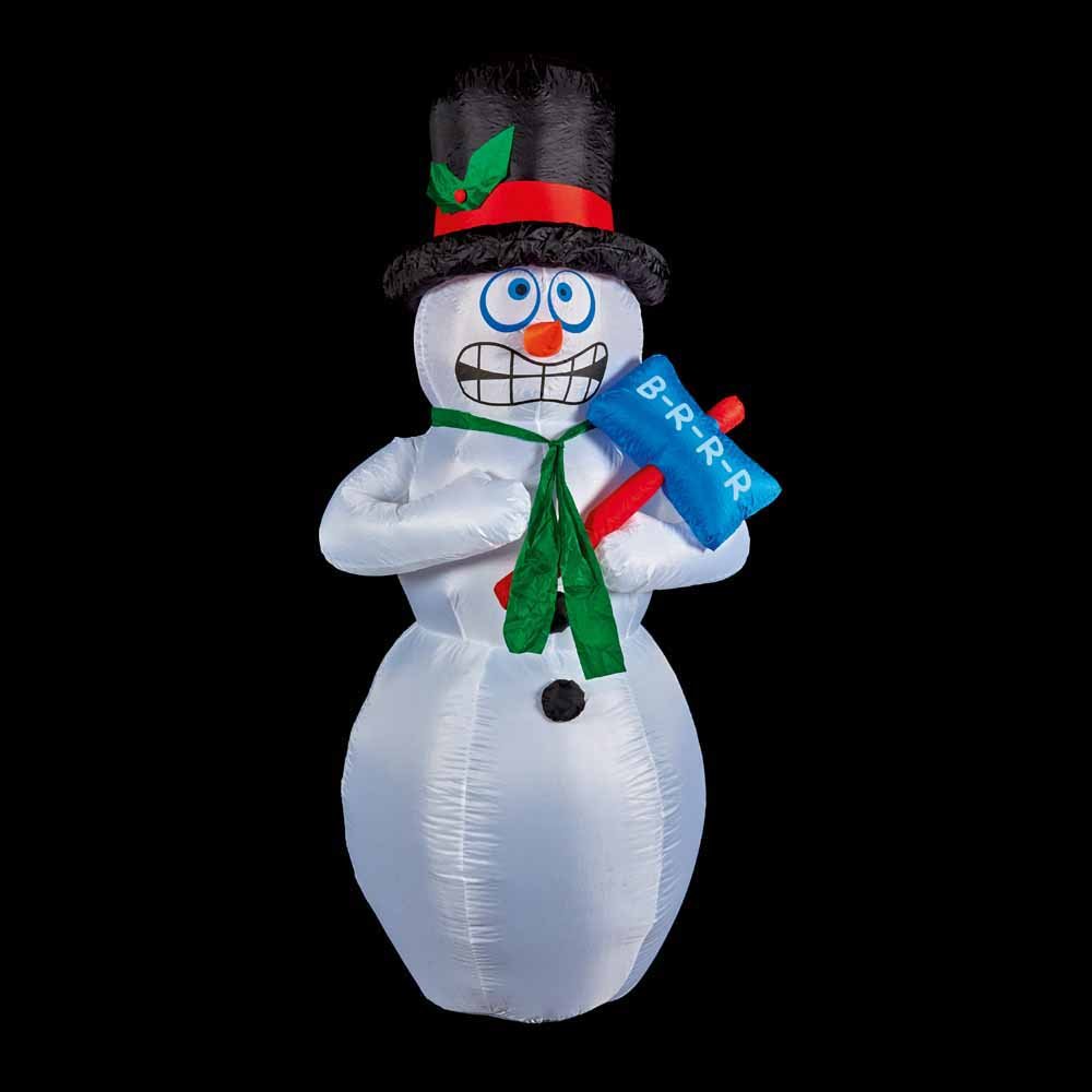 Premier 2.1m White LED Inflatable Shivering Snowman Image 2