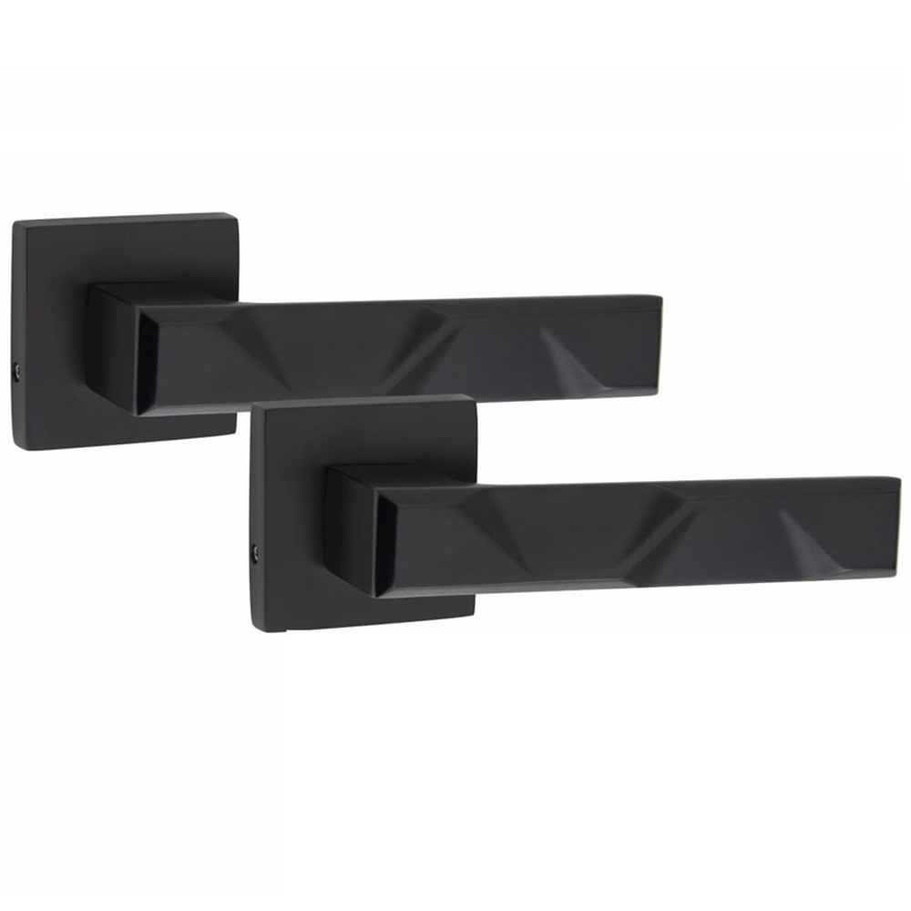 Golden Grace Matt Black Modern Nova Premium Door Handle Set Image 1