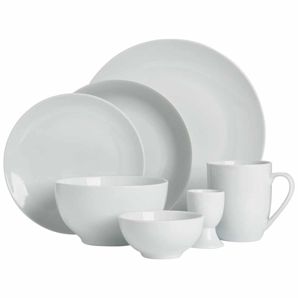 Waterside 42 piece Coupe White Dinner Set Image 1