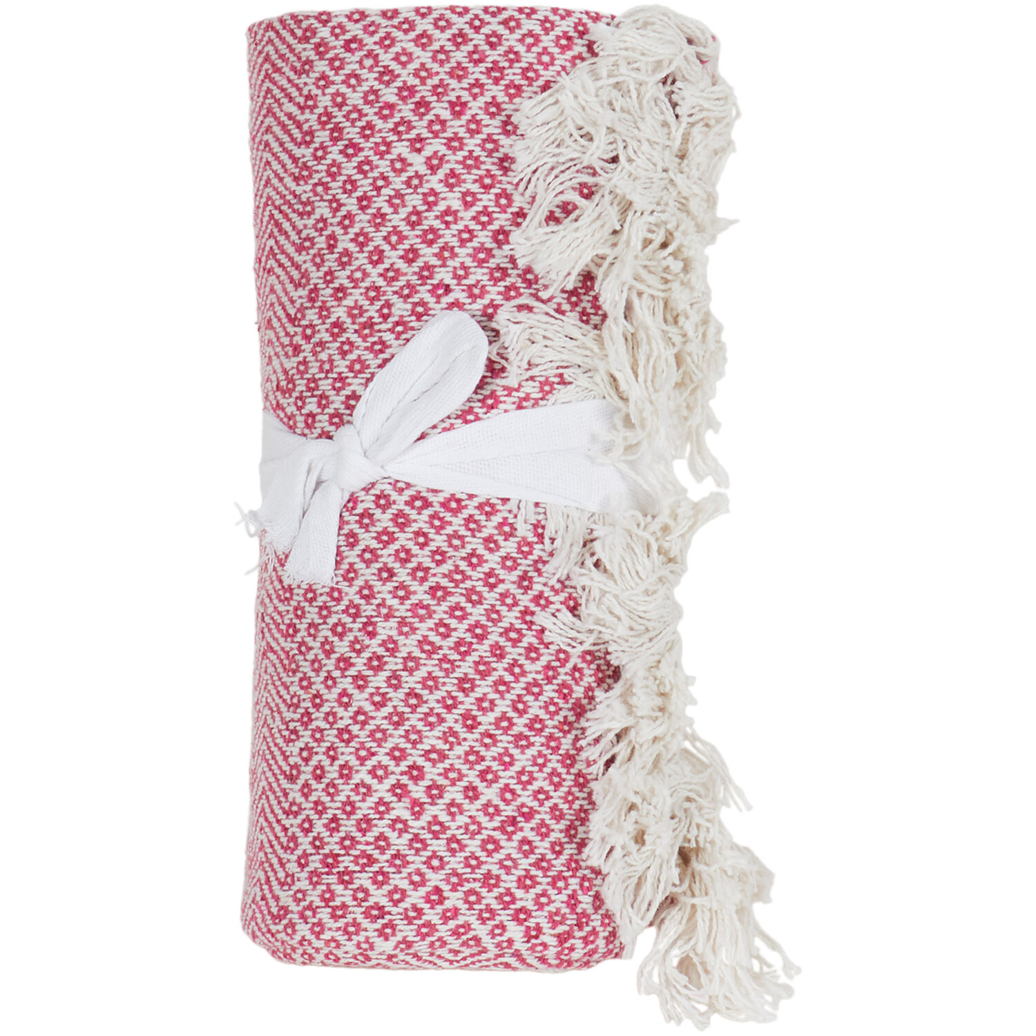 My Home Geo Diamond Cotton Throw - Pink Image 2