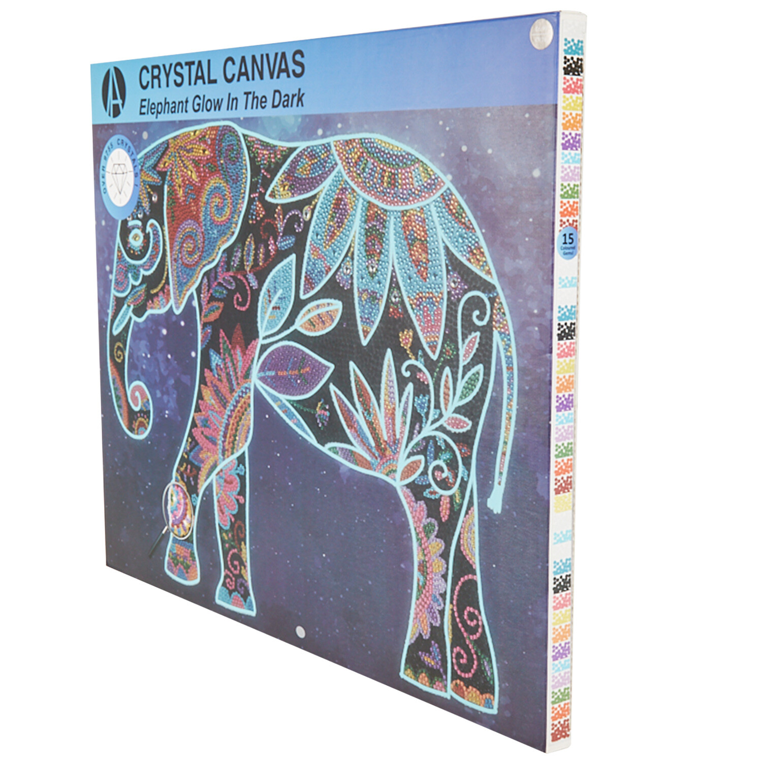 Glow Elephant Crystal Canvas - Multicolour Image 2
