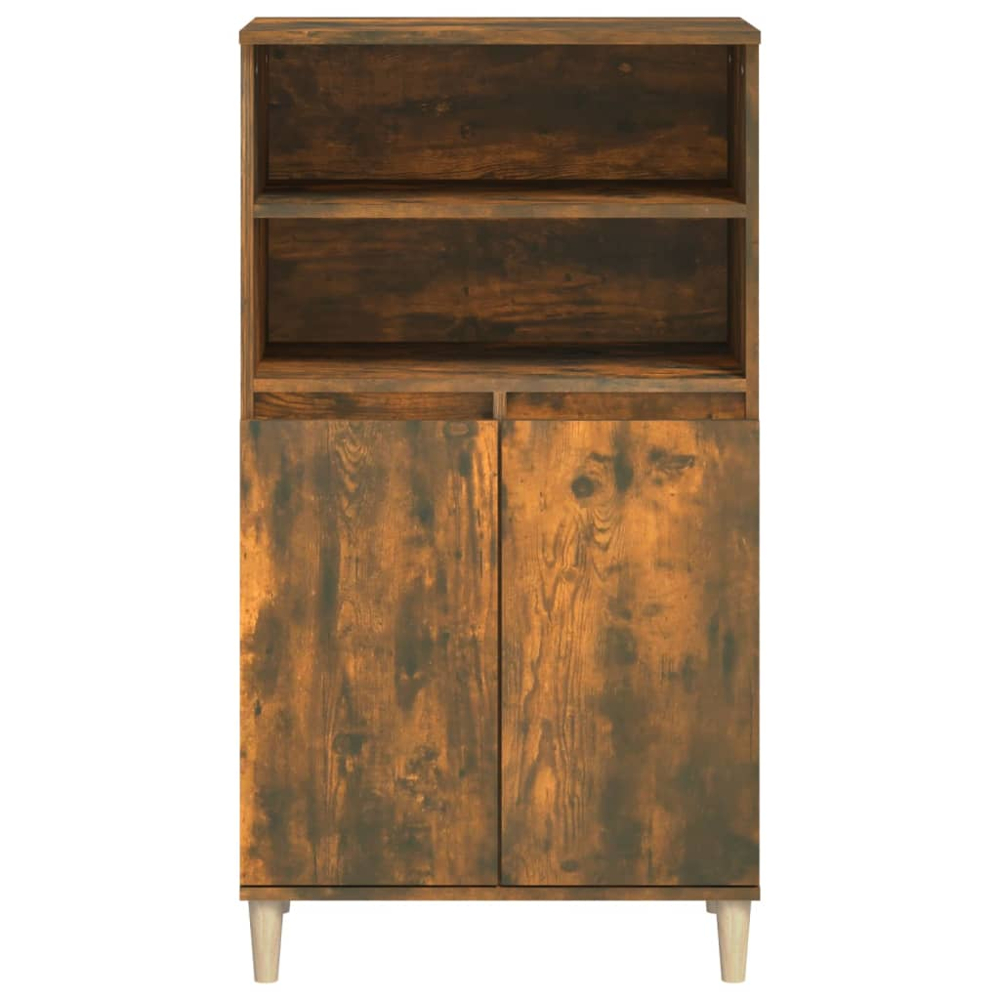 vidaXL 2 Door 2 Shelf Smoked Oak Highboard Image 3