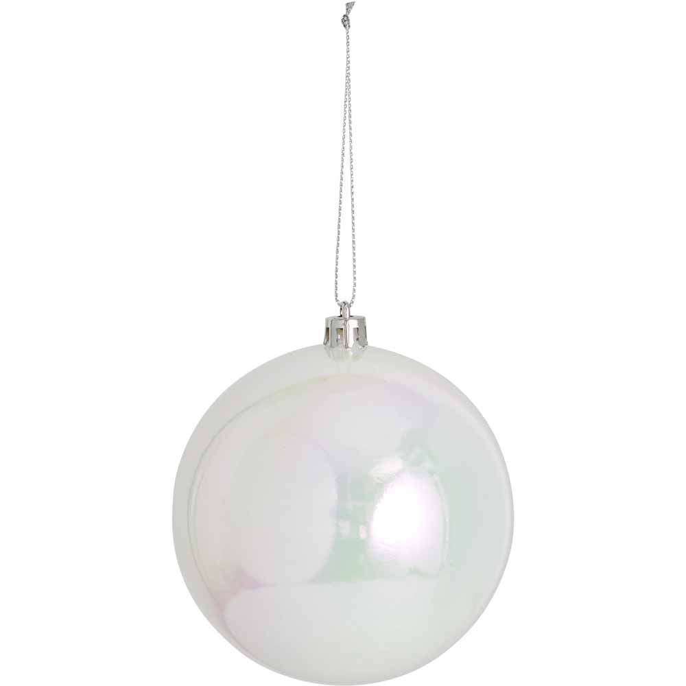 Wilko Large Glitters Silver Christmas Baubles 7 Pack Image 7