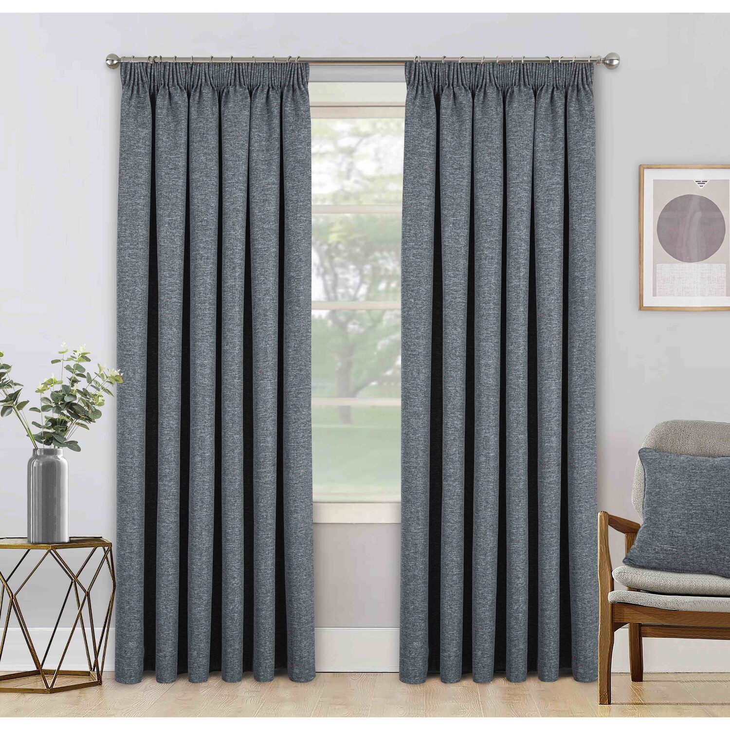 Divante Dusk Blackout Thermal Curtains - Charcoal / 183cm / 168cm Image 1