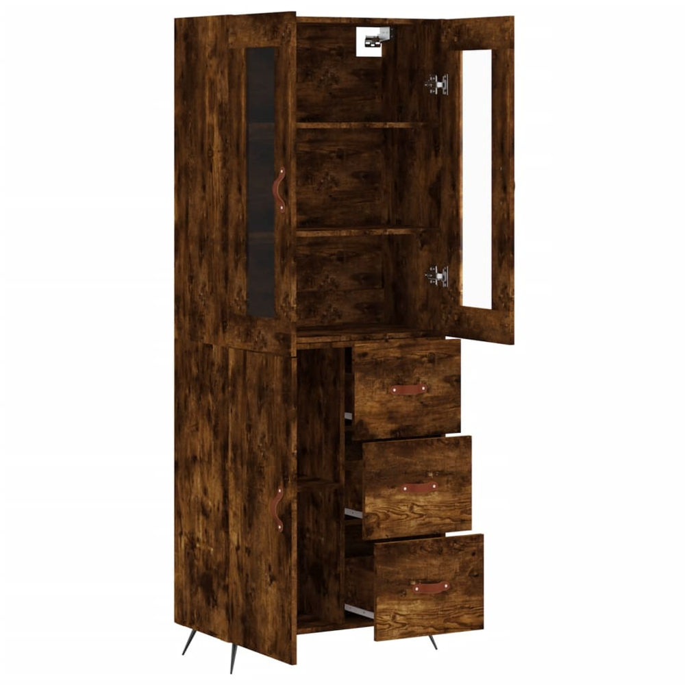 vidaXL 3 Door 3 Drawer Smoked Oak Highboard Image 4