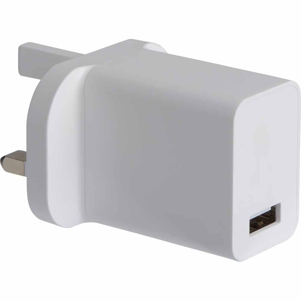 Wilko 2.4A Universal Mains Charger White Image 2