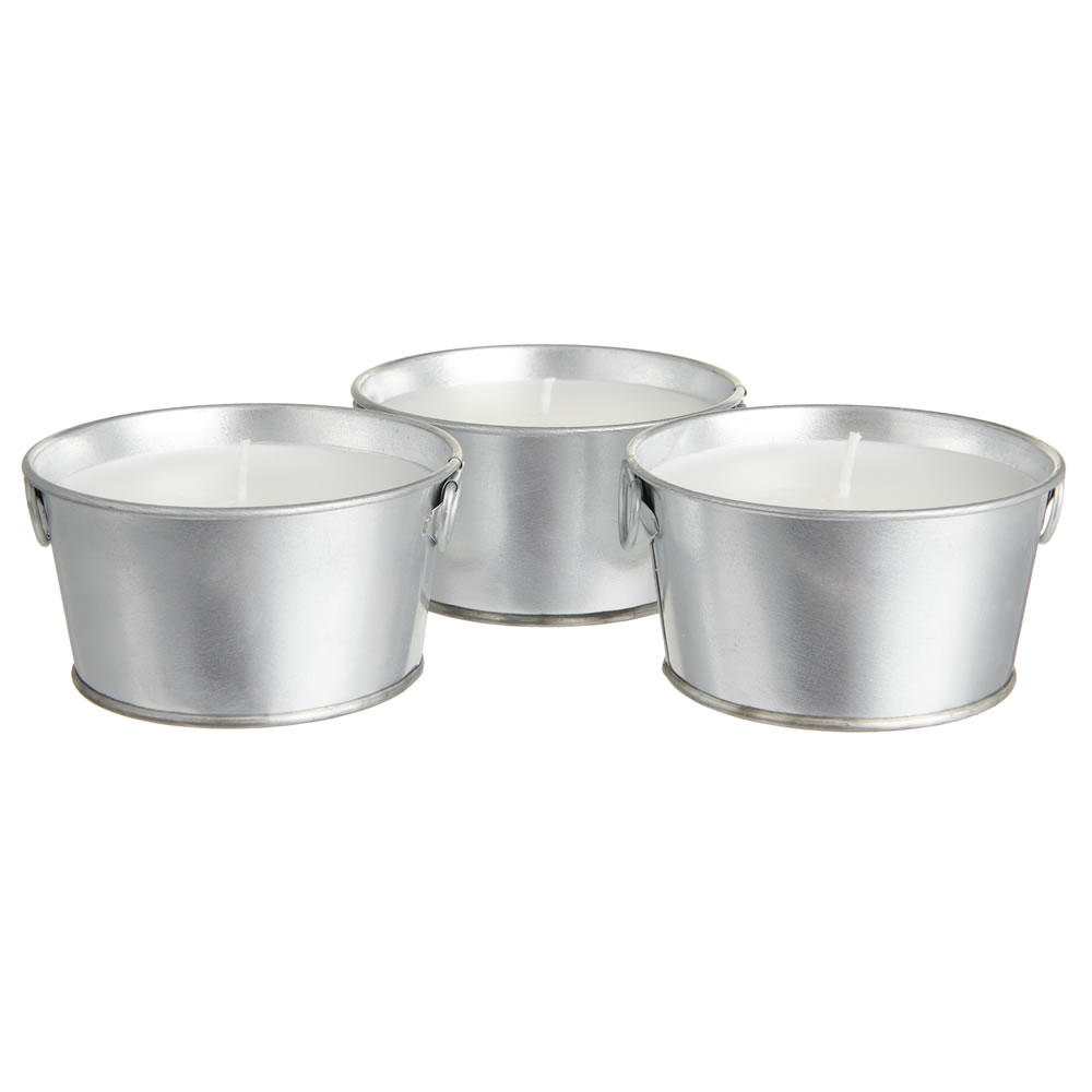 Wilko Citronella Candle in Tin 3pk Wilko