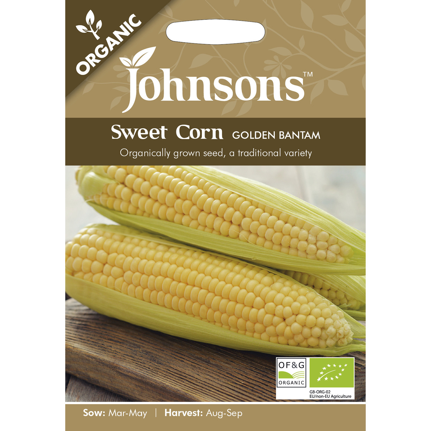 Johnsons Organic Golden Bantam Sweet Corn Seeds Image 2