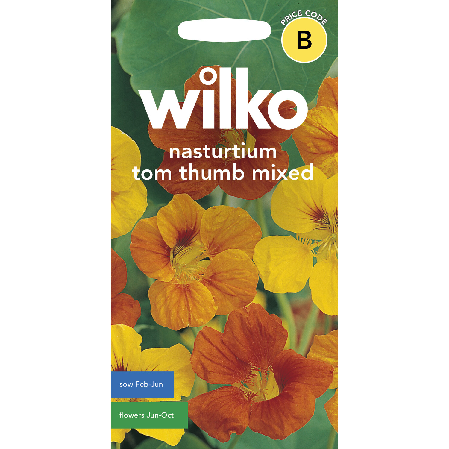 Wilko Nasturtium Tom Thumb Mixed Seeds or Yellow Image 1