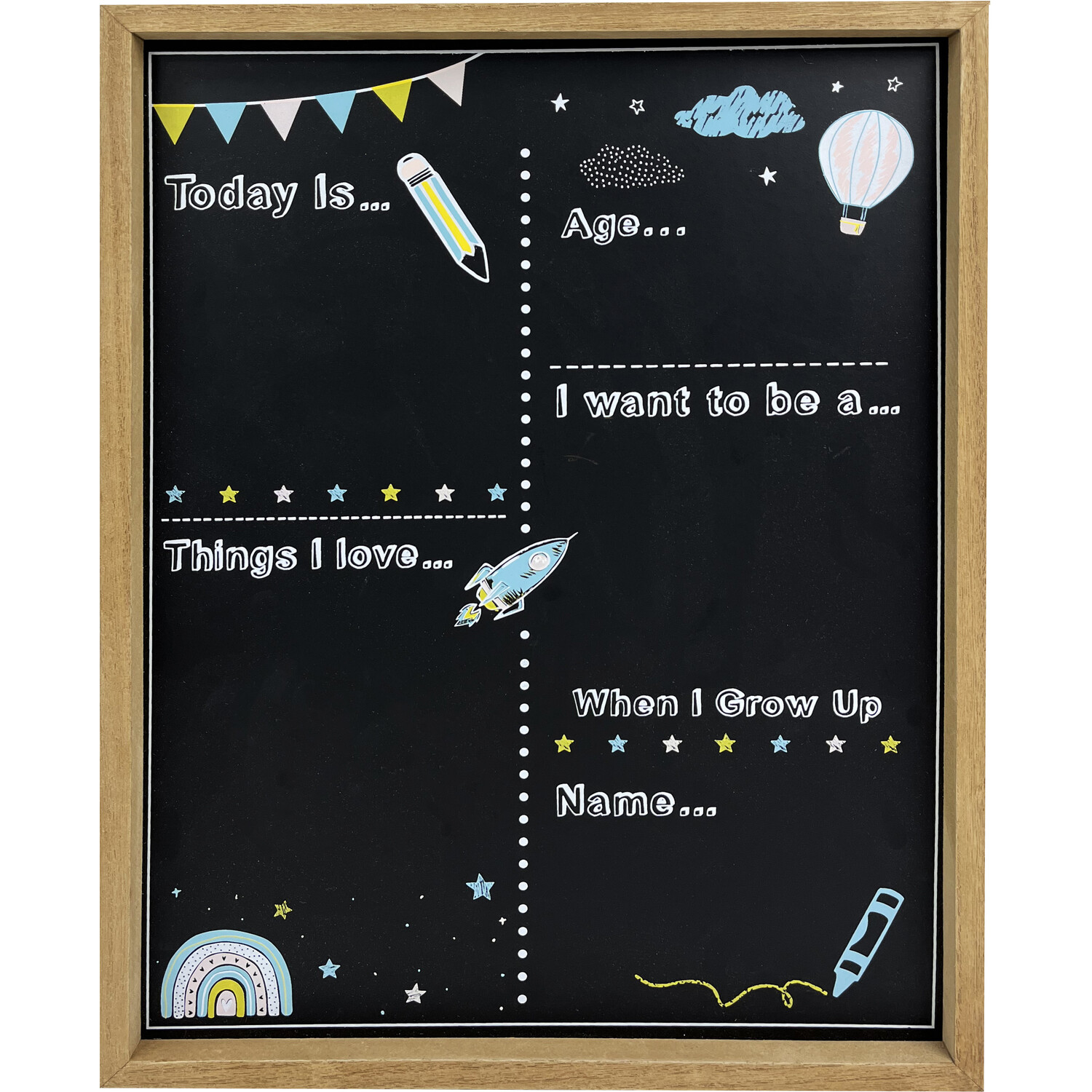 Personalised Kids Aspirations Chalkboard Image 1