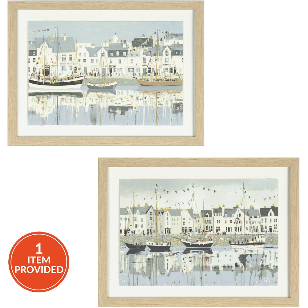 Harbour Side Wooden Framed Art Image 1