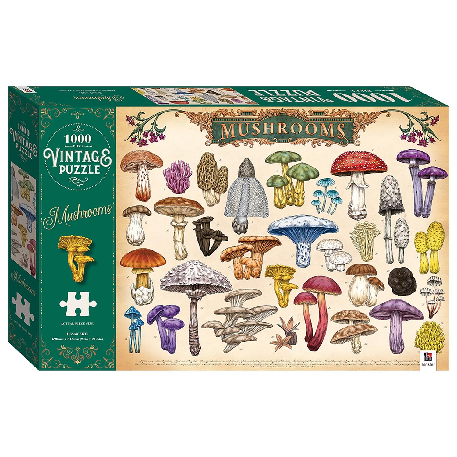 Hinkler Mushrooms Vintage Puzzle 1000 Piece Image