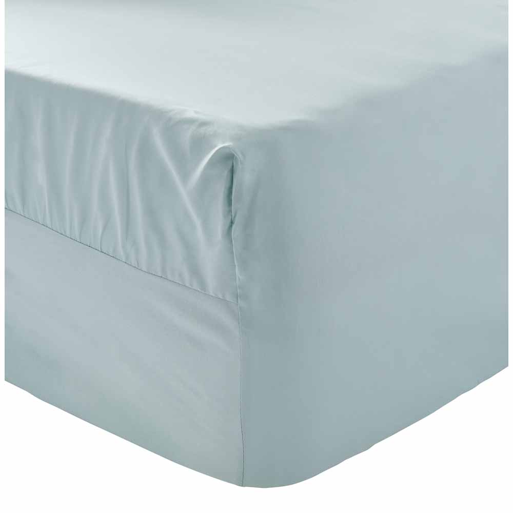Wilko Flexi Fit Double Duck Egg Fitted Sheet Image 1