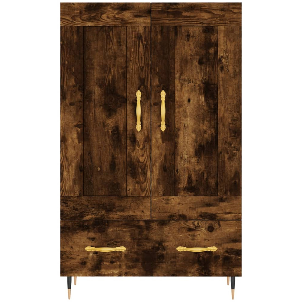 vidaXL 2 Door Single Drawer Smoked Oak Highboard Image 5