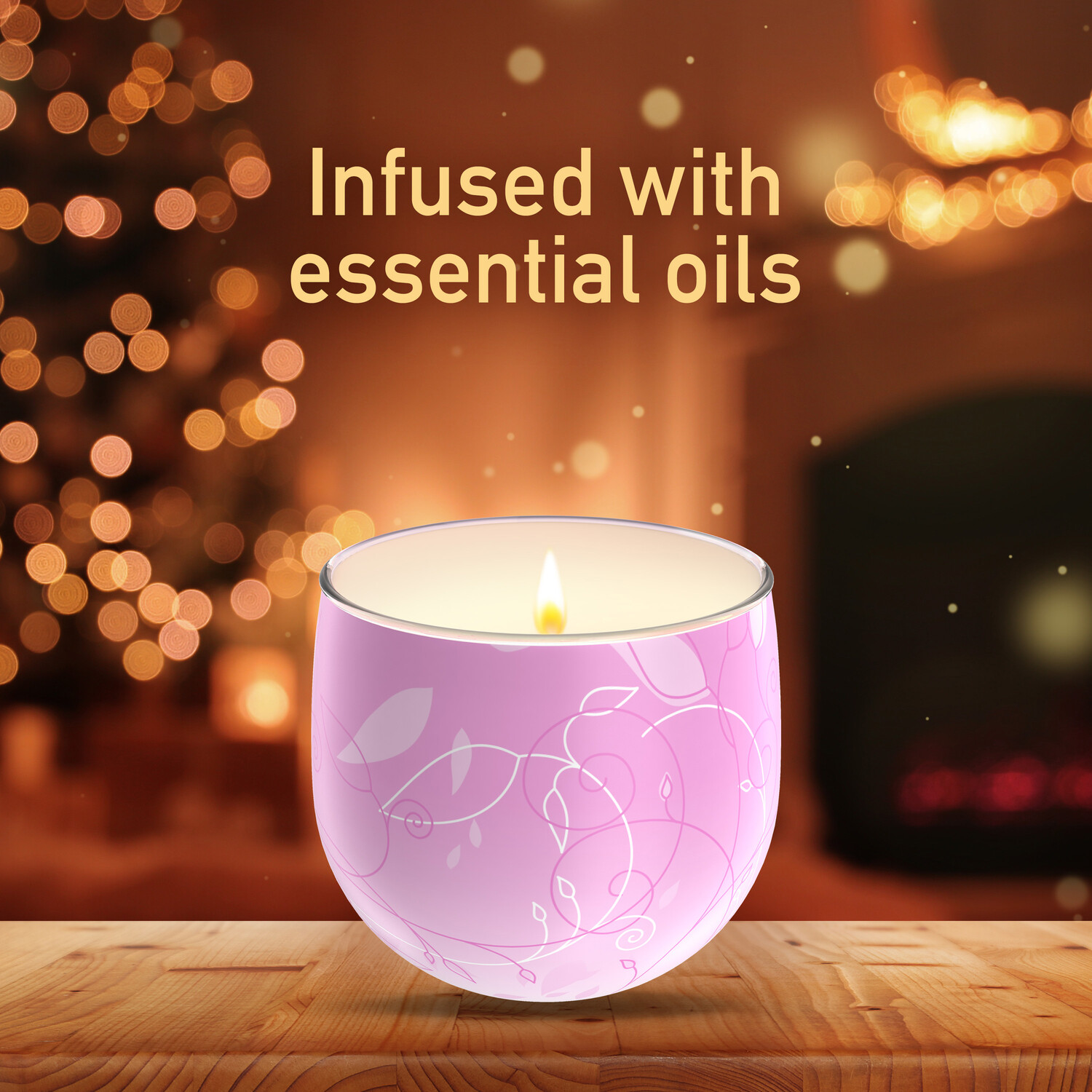 Glade Decorative Candle Frosted Floral Cherries Image 2