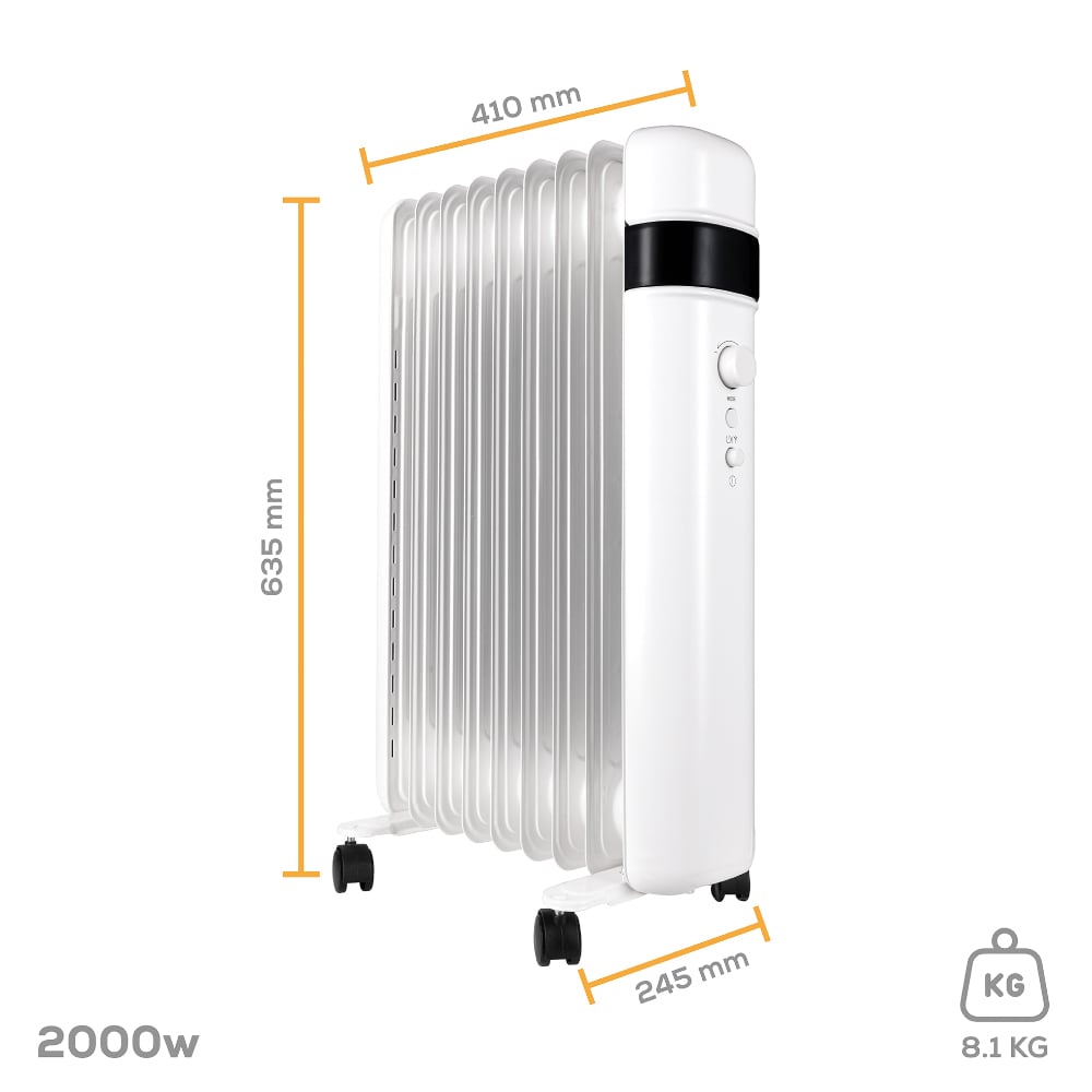TCP Smart Free-Standing Oil Filled Radiator 2000W Image 5