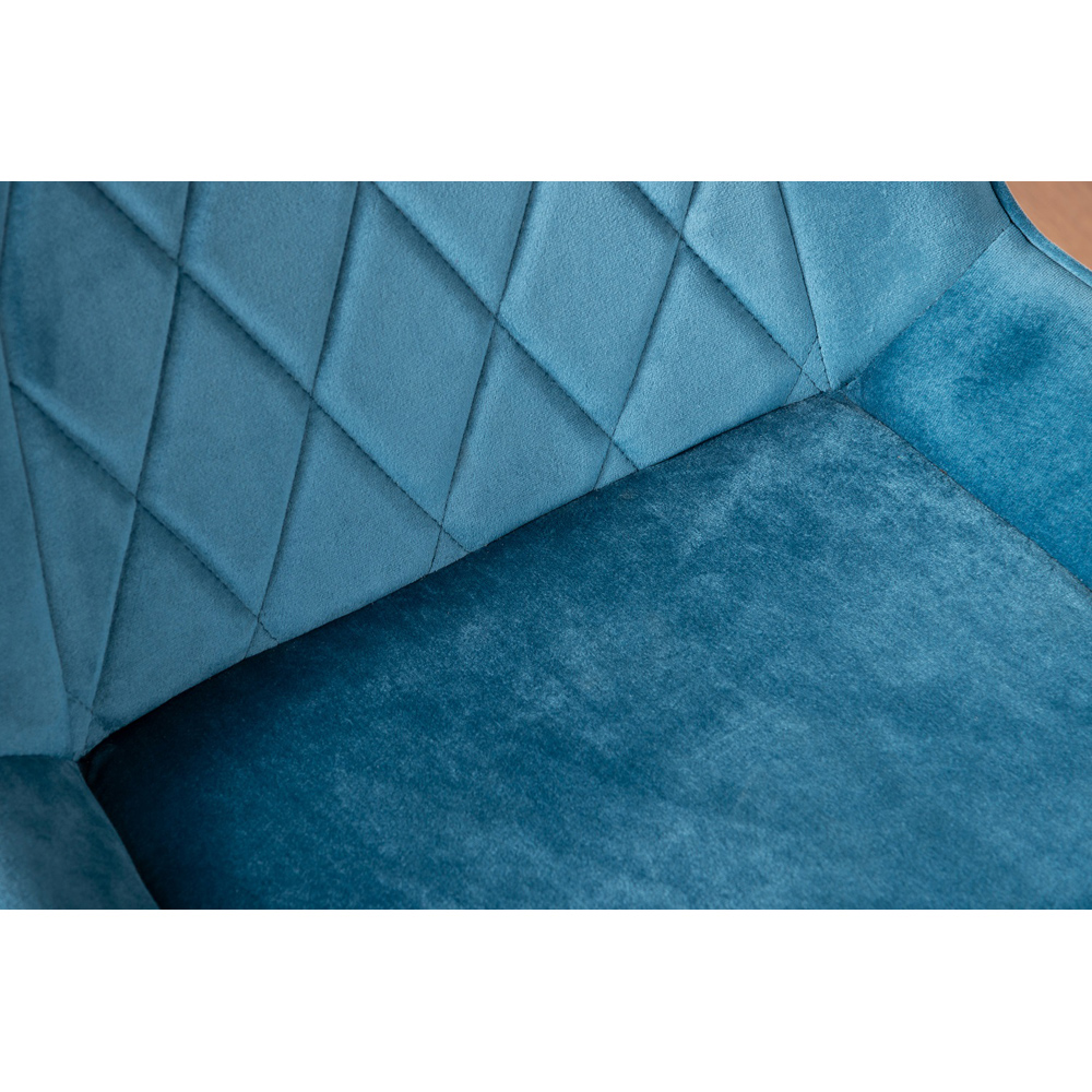 Furniturebox Cesano Set of 2 Blue and Chrome Velvet Dining Chair Image 7