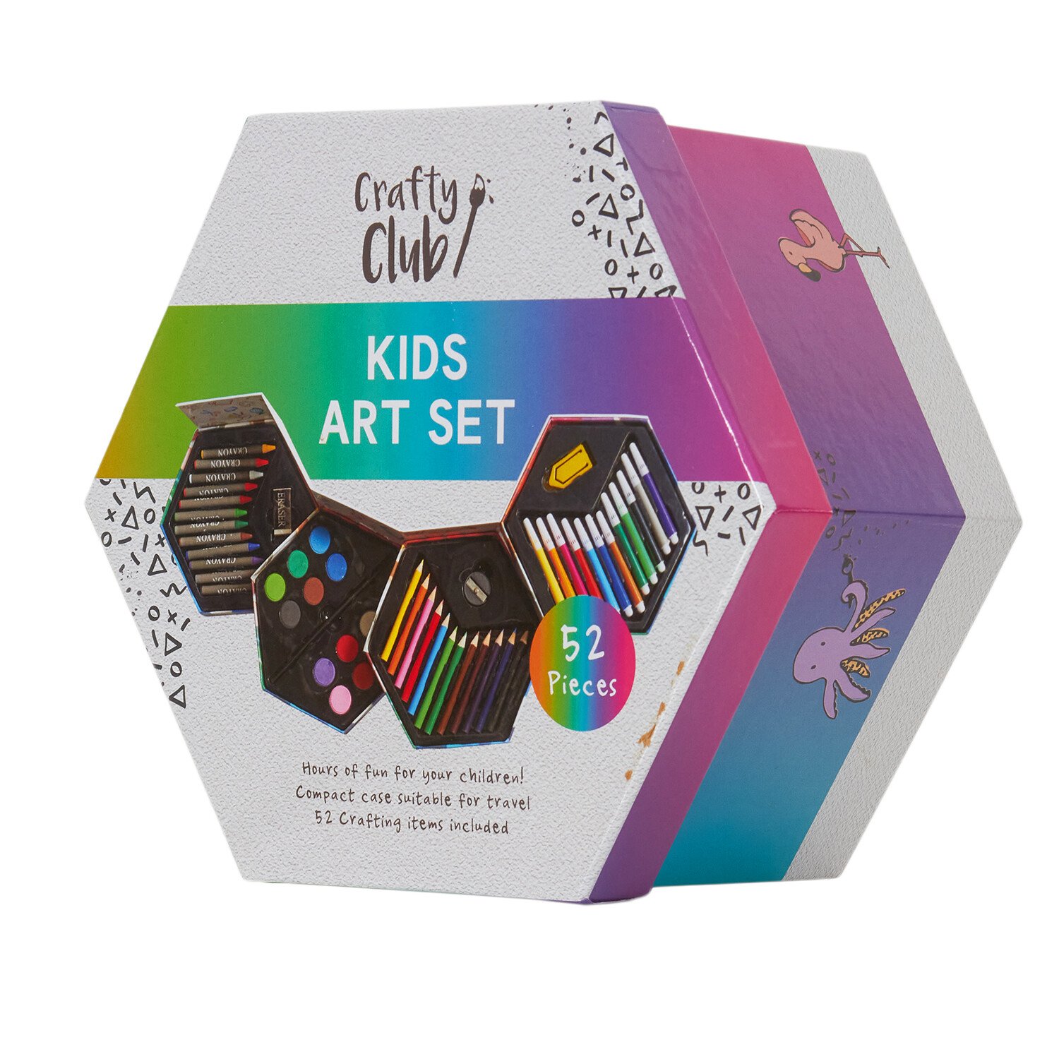 Crafty Club Kids 52 Piece Hexagonal Art Set Image 3