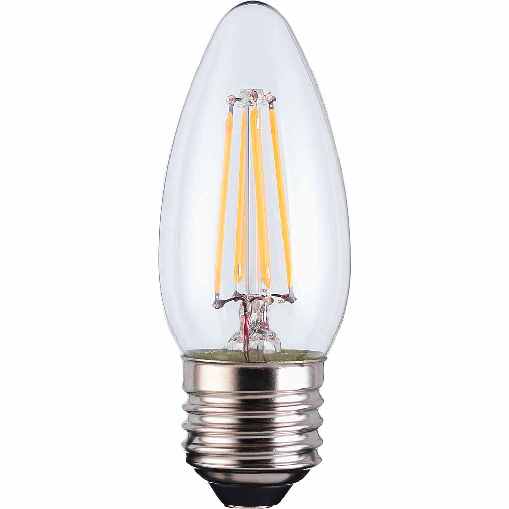 Wilko 1 Pack Screw E27/ES LED Filament 470 Lumens Candle Light Bulb Image 2
