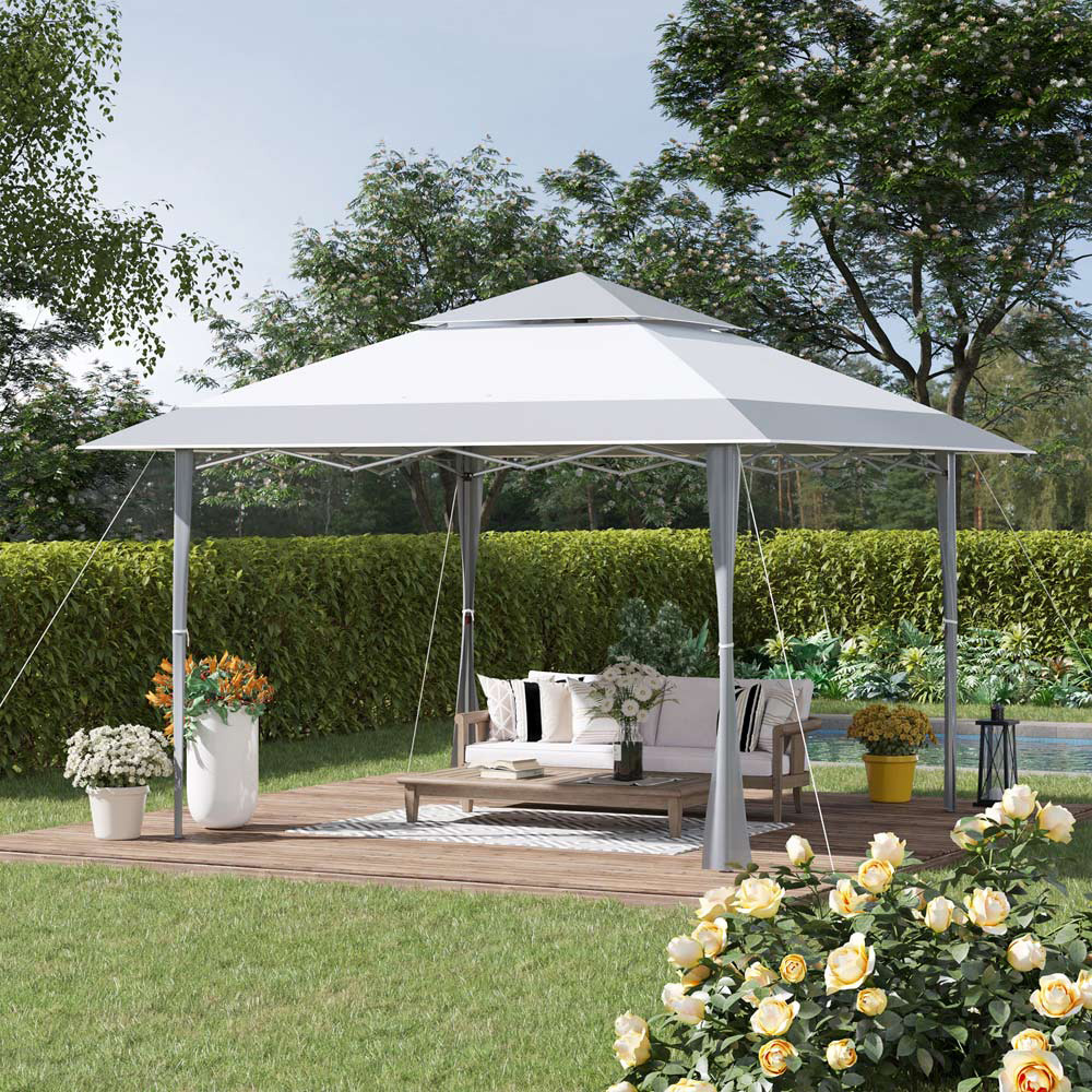 Outsunny 4 x 4m Grey Outdoor Pop Up Gazebo Image 1