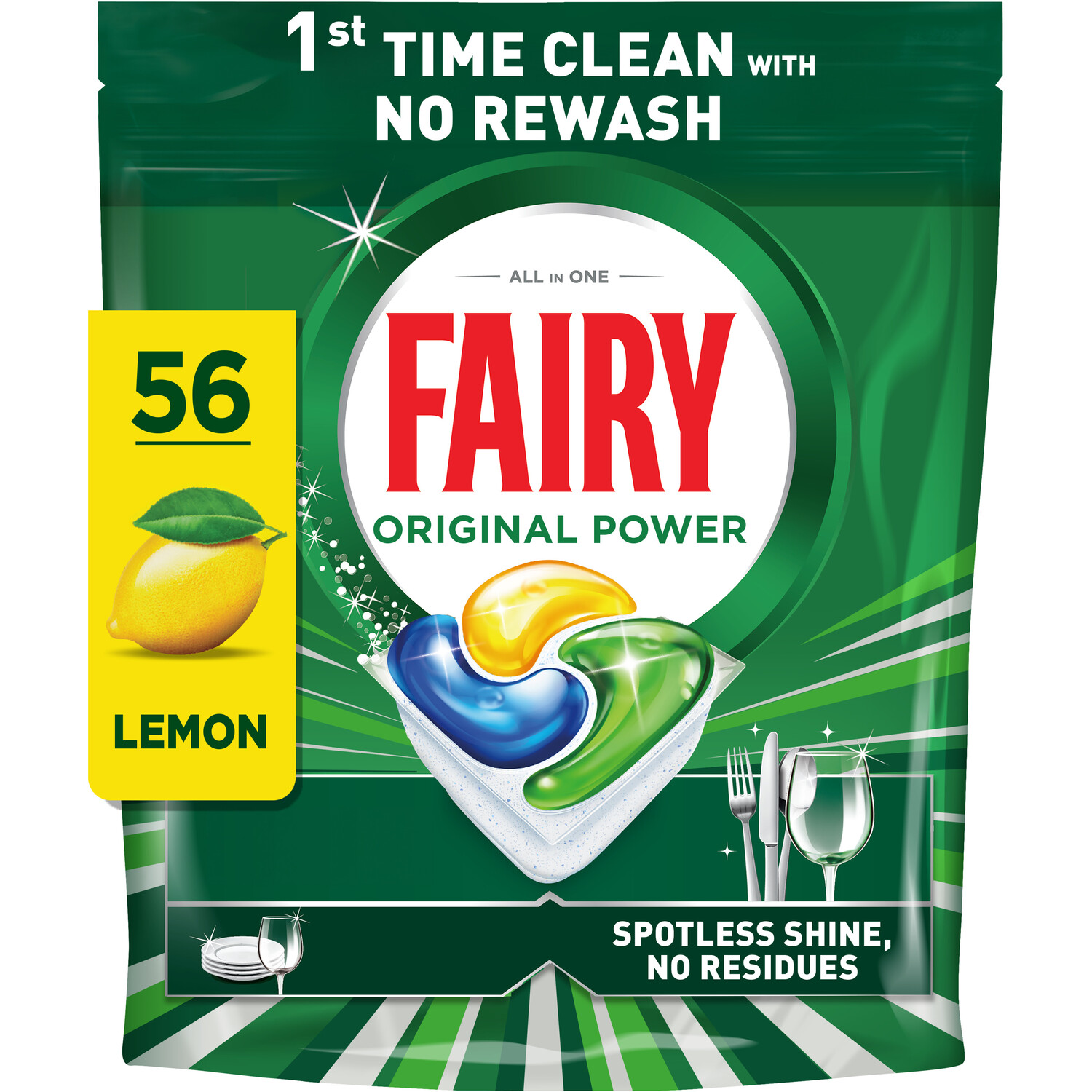 Fairy Original Power All-in-One Dishwasher Tablets Image 2