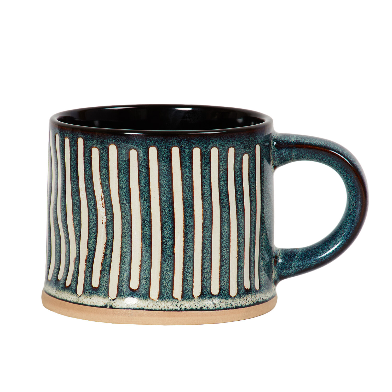 Striped Reactive Glaze Mug - Blue Image 1